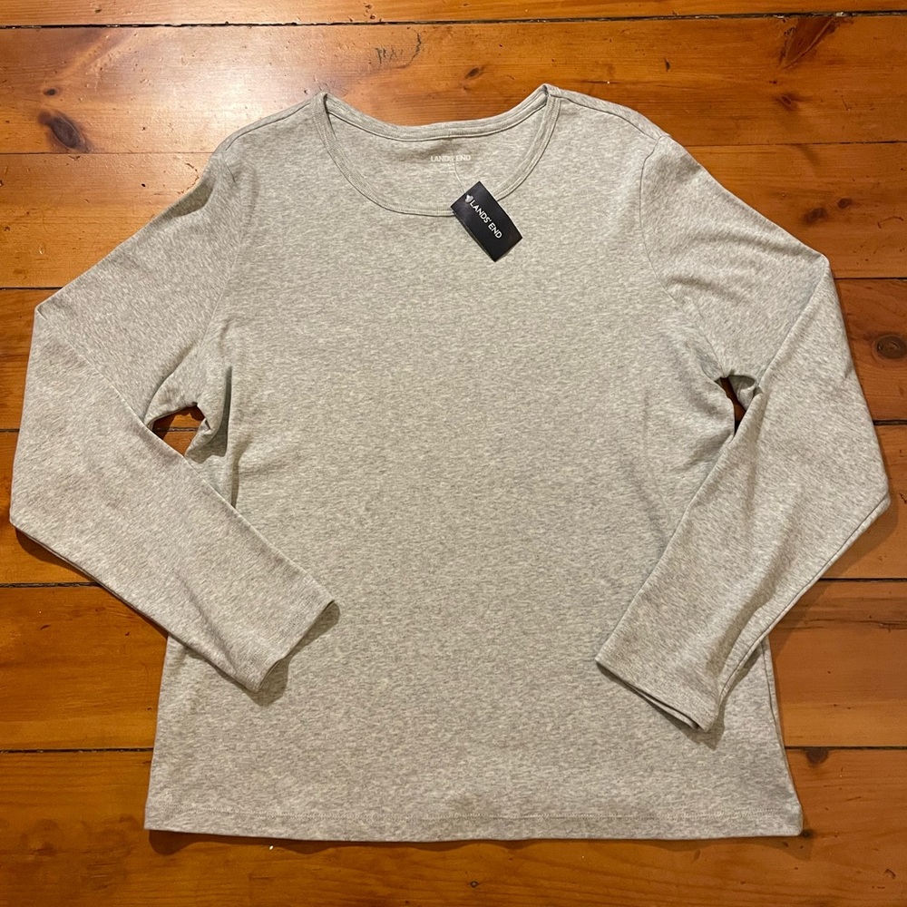 NWT Land’s End Heather gray long sleeve T-shirt